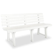Panca da giardino mobili da esterno terrazza 145,5 cm plastica bianca 02_0011244