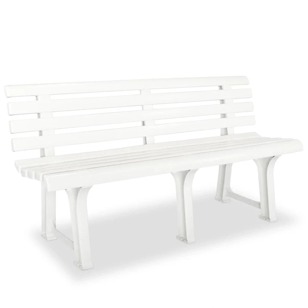 Panca da giardino mobili da esterno terrazza 145,5 cm plastica bianca 02_0011244