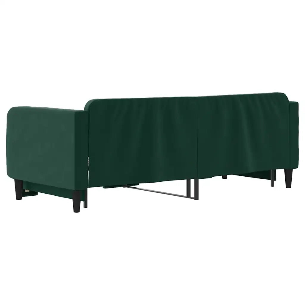 Divano Letto con Letto Estraibile Verde Scuro 80x200cm Velluto 3197058