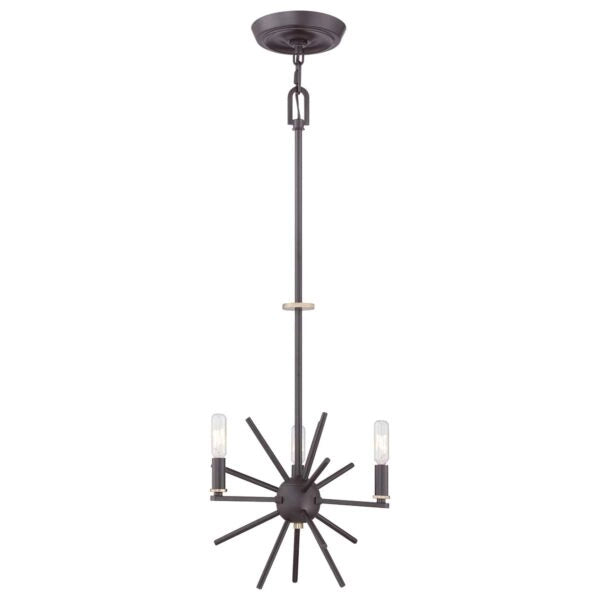 Lampadario moderno Carnegie bronzo western 3xE14 60W Quoizel