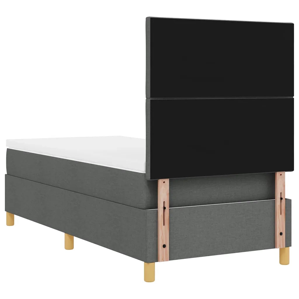 Letto a molle con materasso Grigio scuro 100 x 200 cm Tessuto 3339673