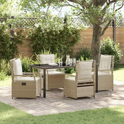 Set da Pranzo per Giardino 5 pcs Beige e Bianco Crema 3381012