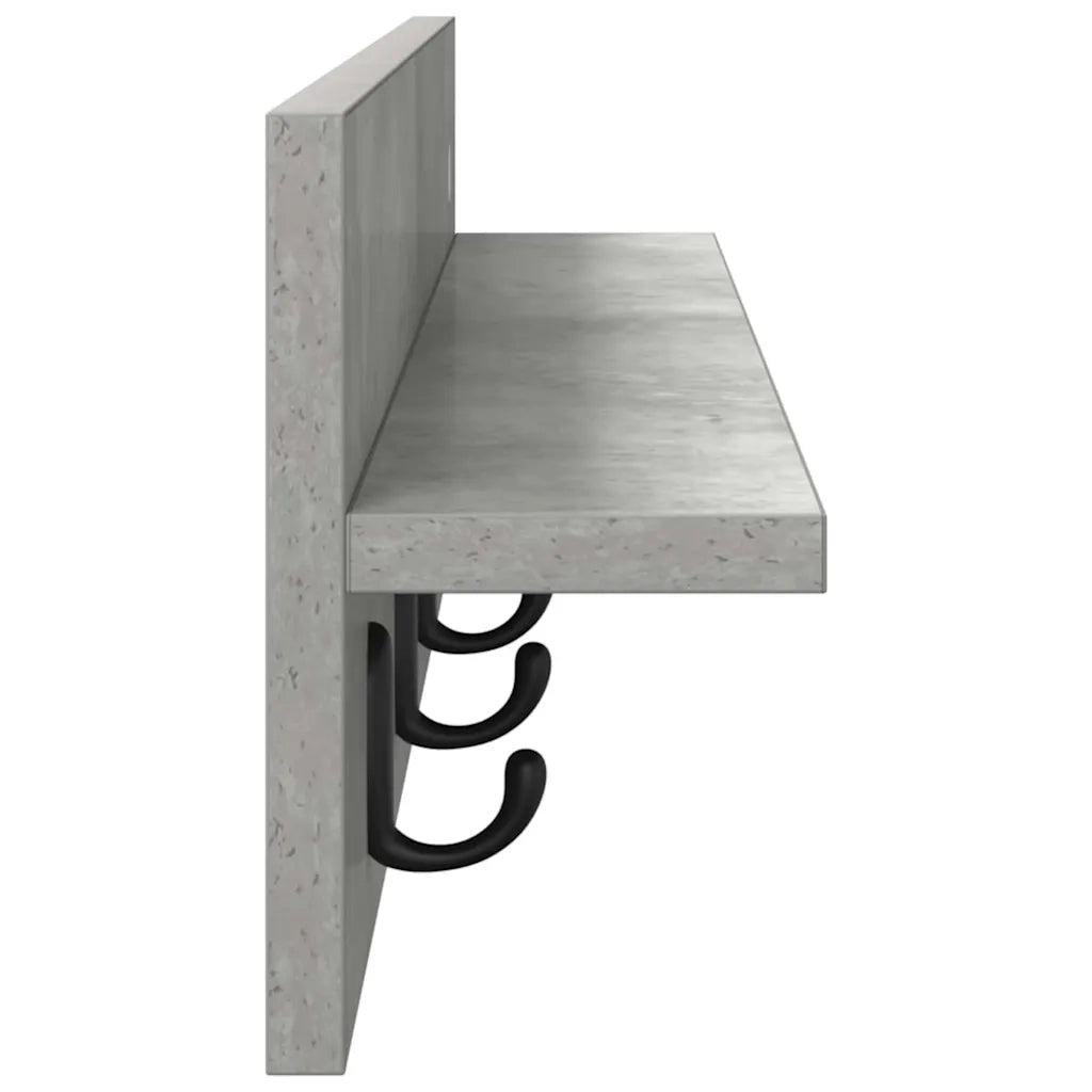 Appendiabiti a muro Grigio cemento 80 x 10,5 x 18 cm 874398