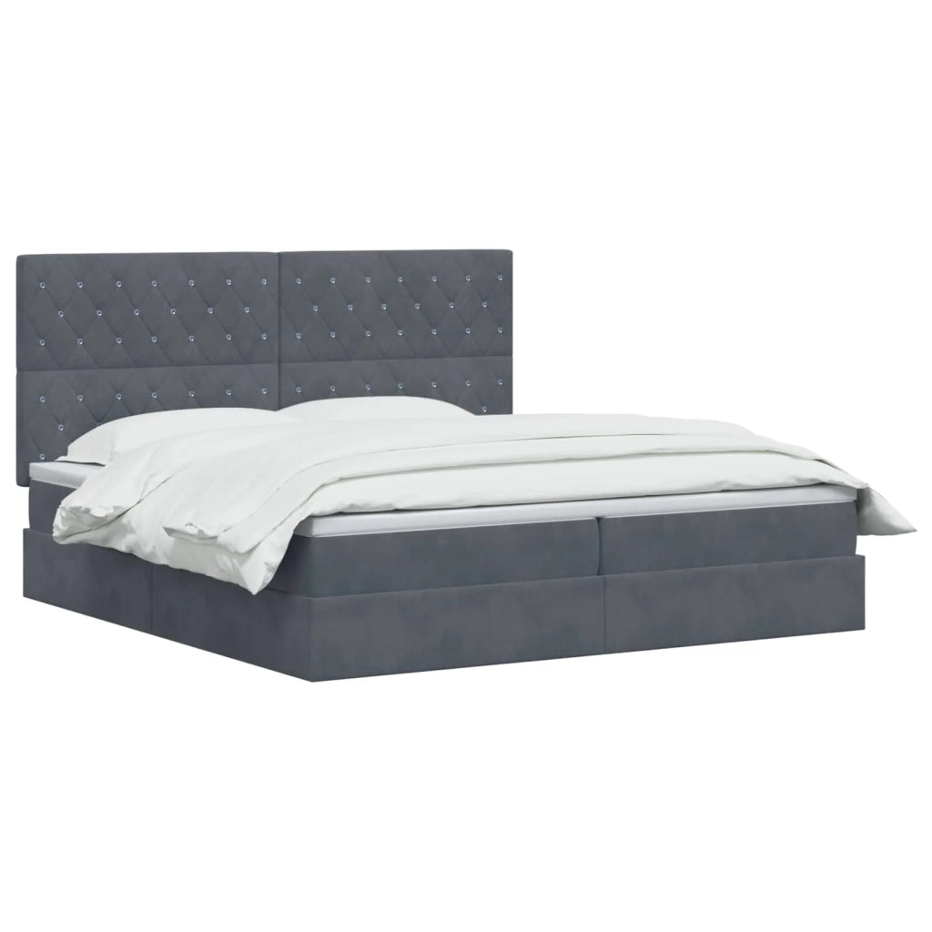 Letto con contenitore e materasso Grigio Scuro 200 x 200 cm 3459652