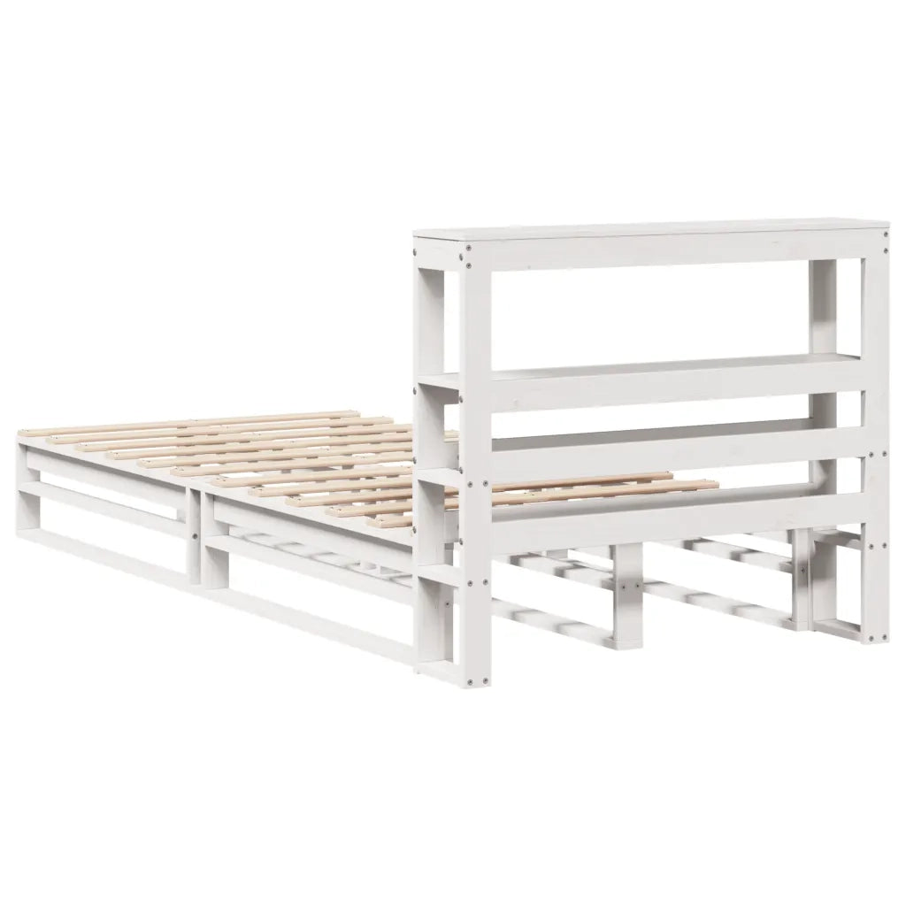 Letto senza Materasso Bianco 75x190 in Legno Massello di Pino 3306511