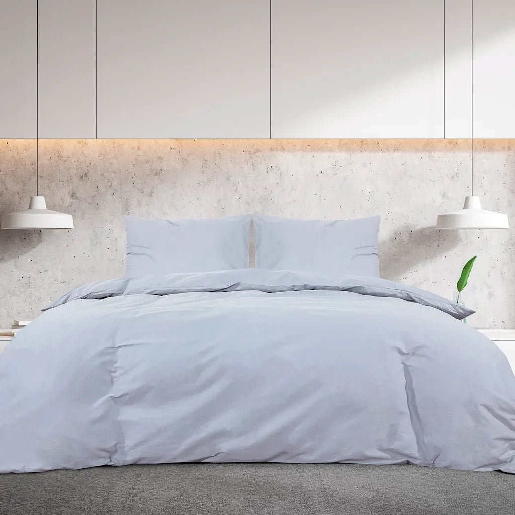 Set Copripiumino Grigio 200x220 cm in Microfibra Leggera CFW8419688