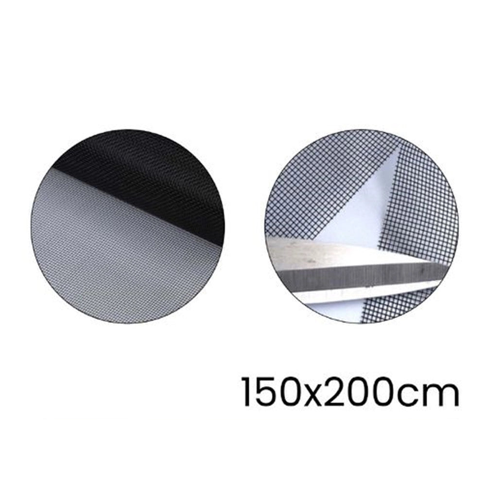Trade Shop - Zanzariera Adesiva Velcro Per Finestra Nera 150x200cm Protezione Dagli Insetti 614346 -