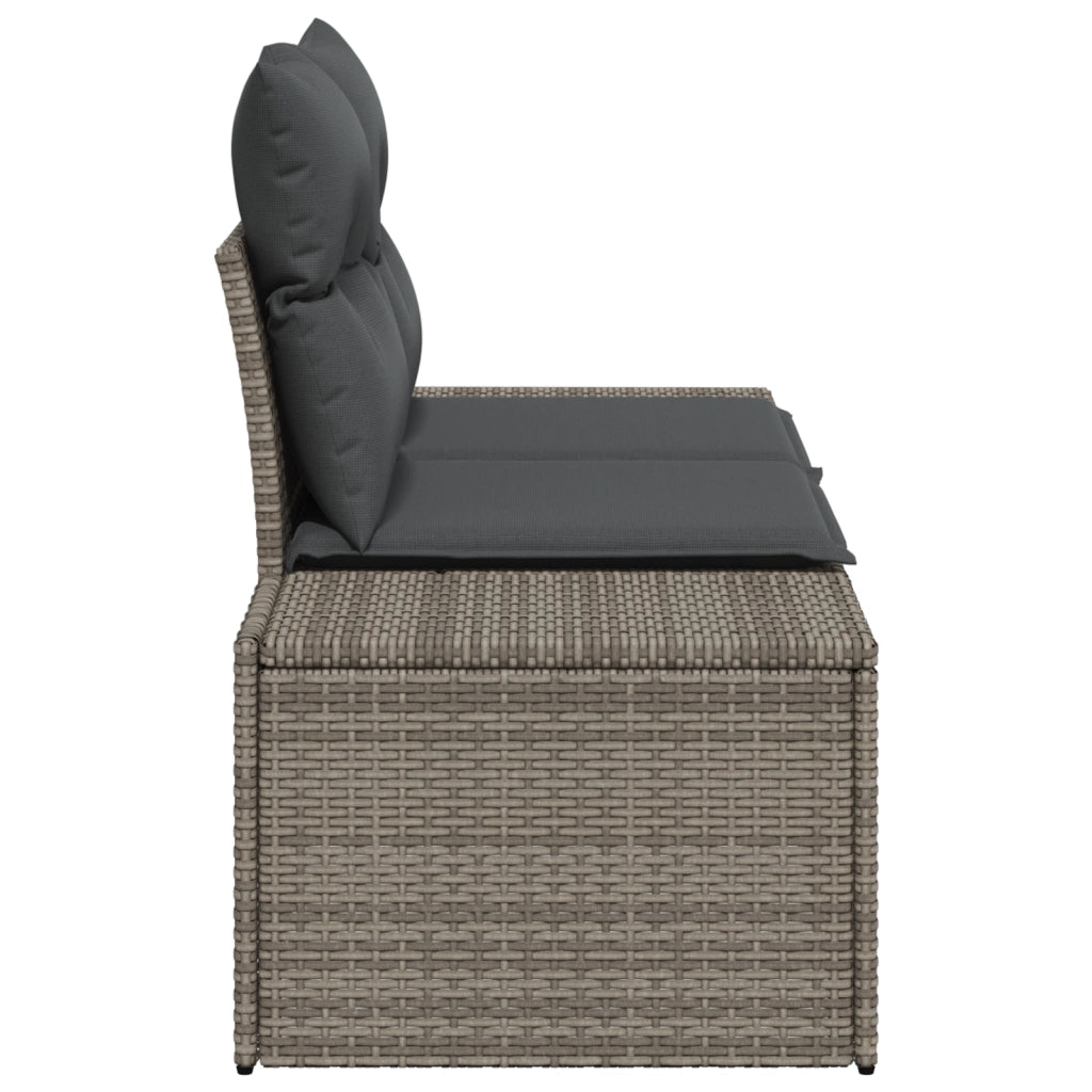 Divano da Giardino a 2 Posti con Cuscini Grigio Polyrattan