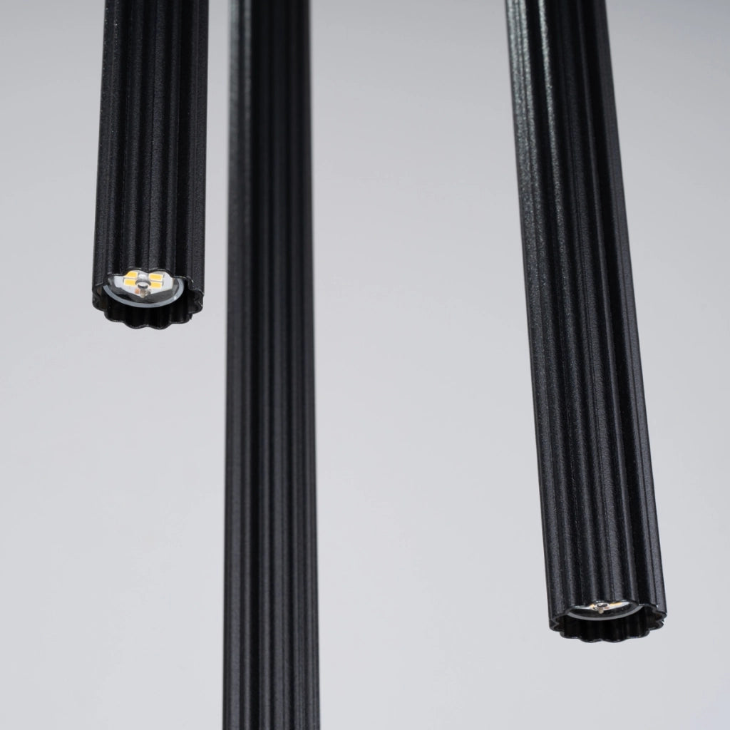 Lampada tubolare LED ARCHE Ocean Green a 3 luci in acciaio nero 20x120 cm