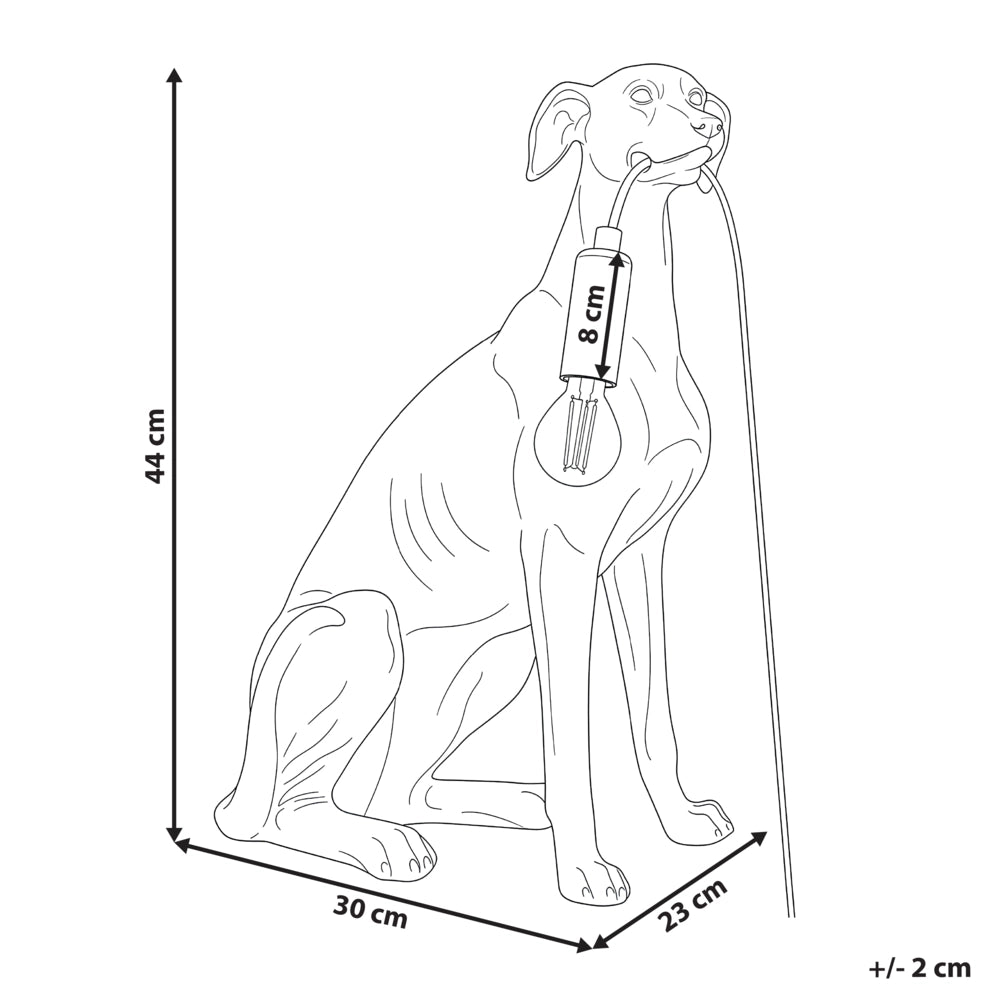 Lampada da tavolo in poliresina bianca, lampada da comodino a tema animale, lampada da lettura a forma di levriero, per soggiorno e camera da letto, stile glamour