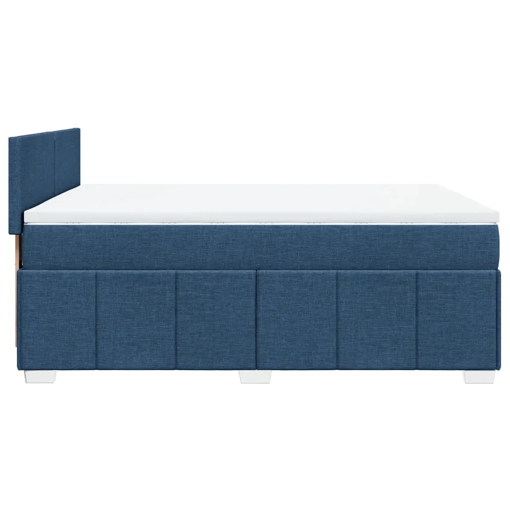 Giroletto a Molle con Materasso Blu 140x200 cm in Tessuto