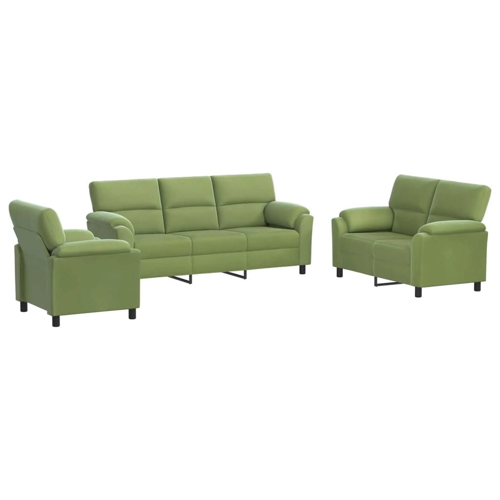 Set di divani 3 pcs Verde chiaro Velluto 3430465