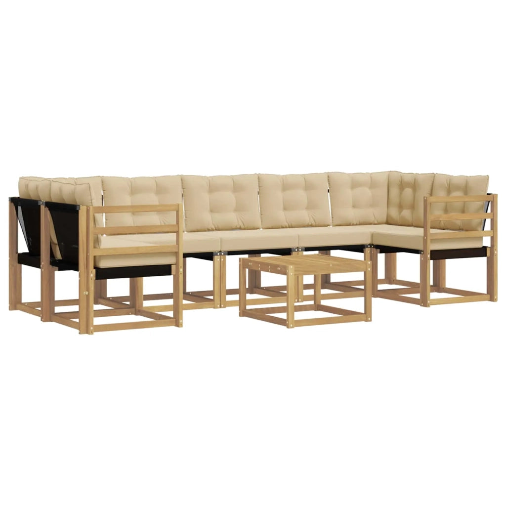Set di divani da esterno 8 pz Bianco e Beige 3389299