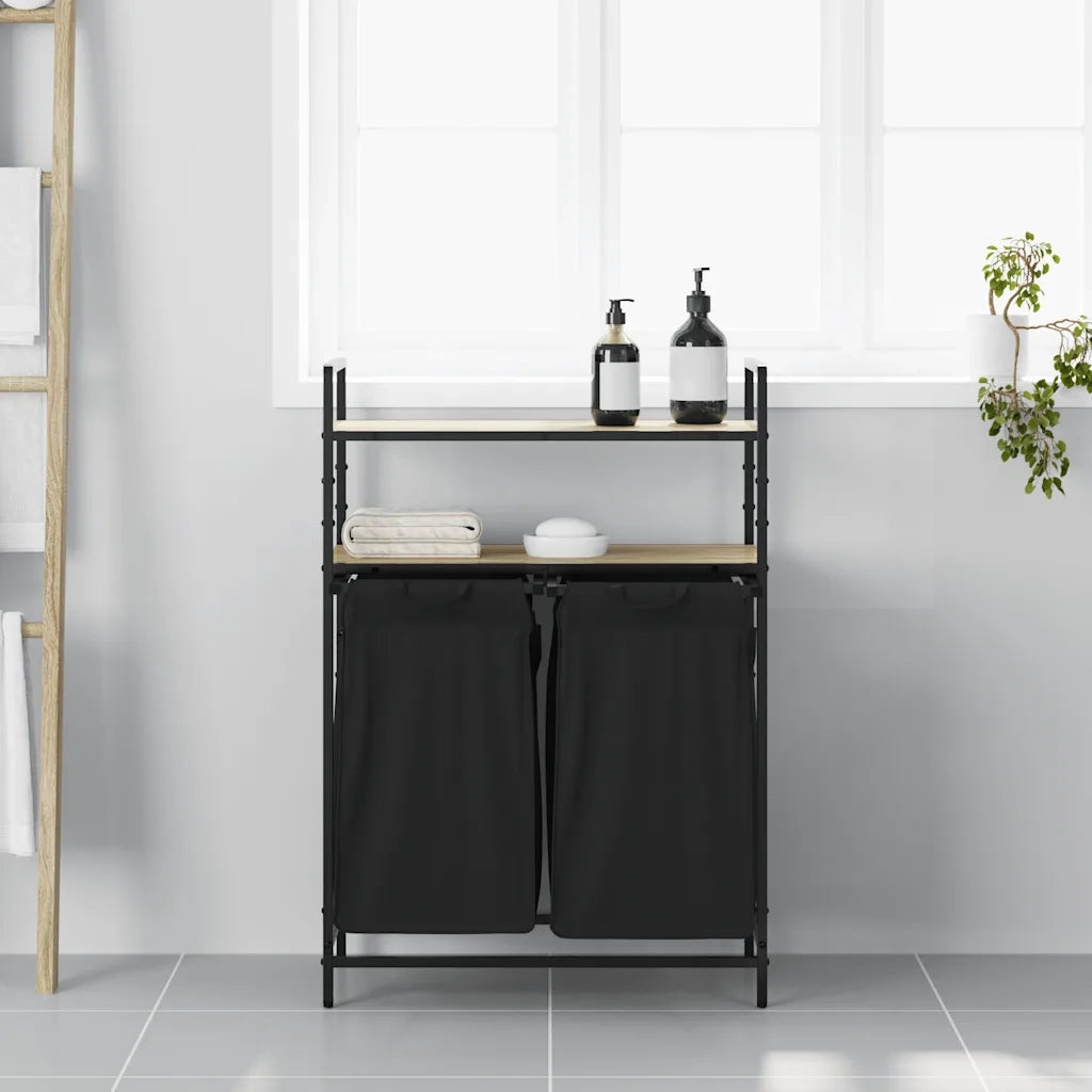 Cesto Portabiancheria 2 Scomparti con Ripiani Rovere Sonoma CFW6822548
