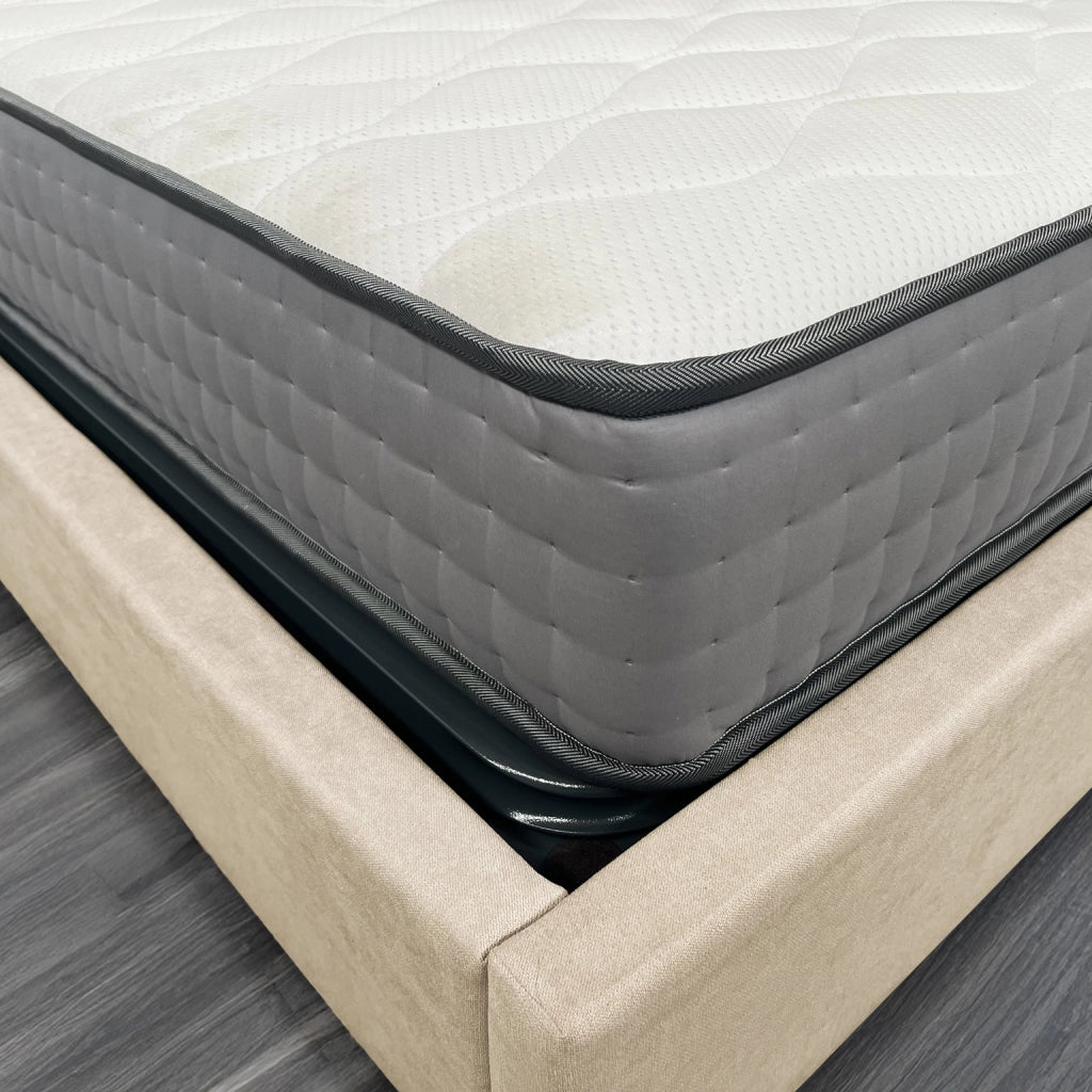 Letto contenitore piazza e mezza 120x190 cm con rete ortopedica a doghe, tessuto Enjoy, made in Italy - 02 Camel