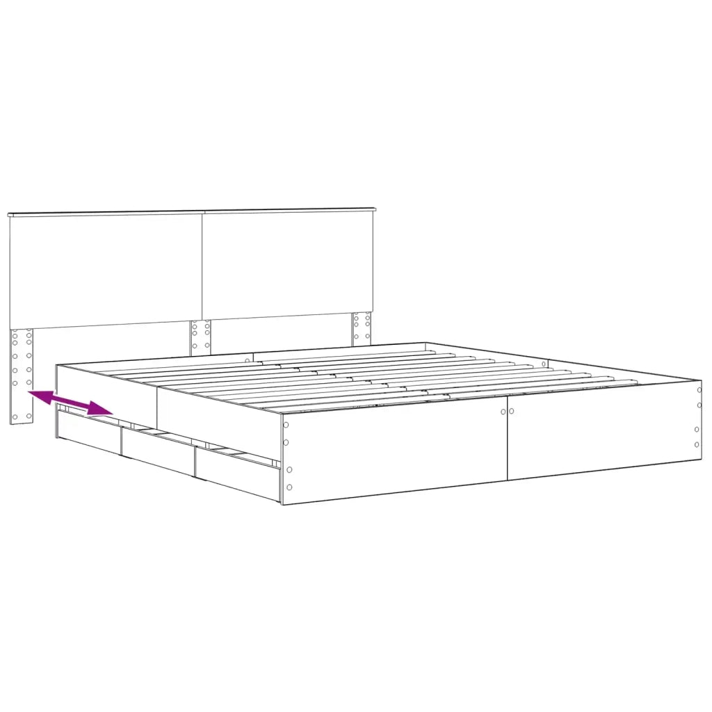 Bed Frame with Storage and Headboard Artisan Oak 180 x 200 cm 3445836