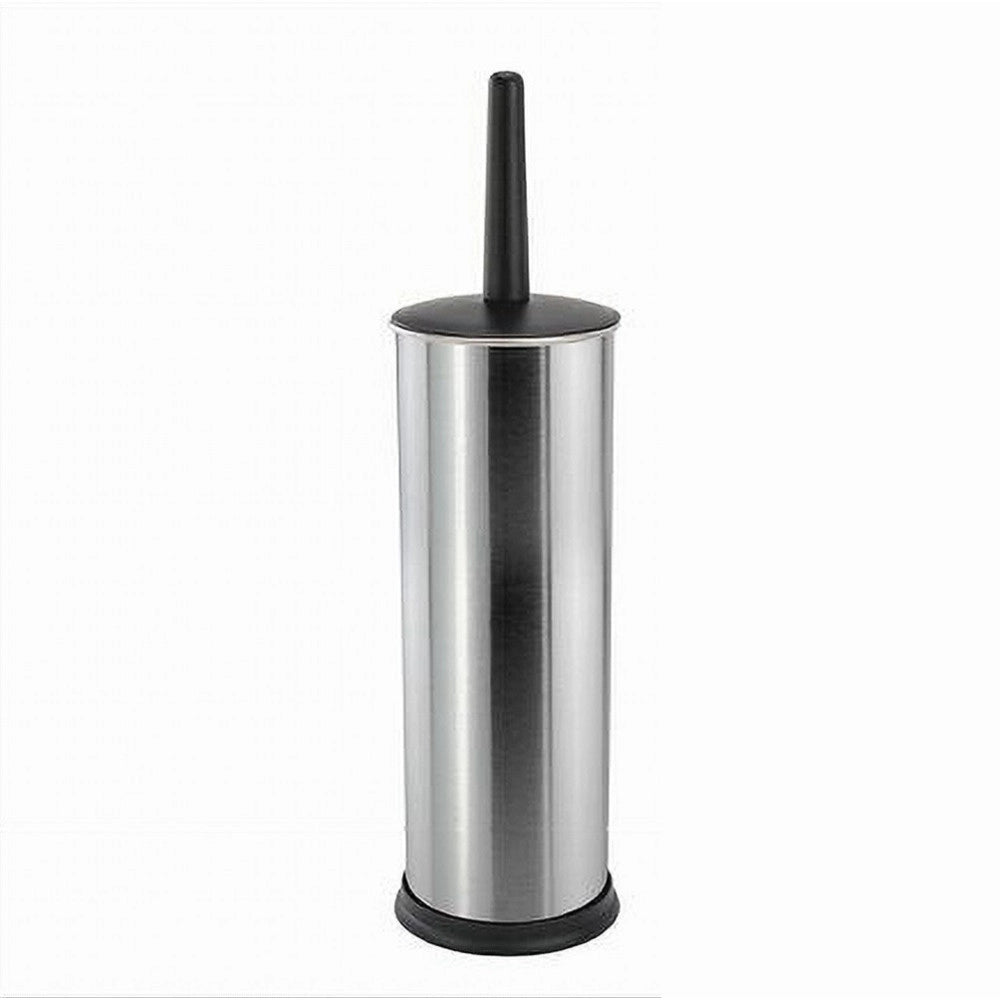 Trade Shop - Portascopino Porta Scopino Bagno Wc Toilette Metallo Scopino Nero 37x10cm 69443 -