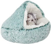 Letto per gatti rilassante, morbido, letto per gatti in peluche, lavabile, letto per cani anti ansia, letto per animali per gatti da appartamento, piccoli cani, morbido, caldo sacco da letto per gatti a forma di donut (M-50 cm)