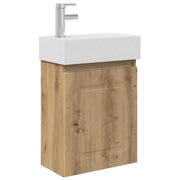 Mobile Bagno | Armadio da bagno con rubinetto Rovere Artigianale