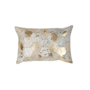 Cuscino decorativo Spark in pelle avorio e oro