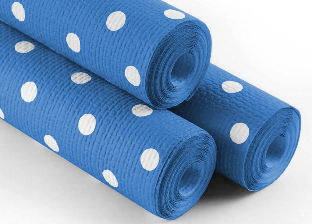 Rotolo Tovaglia A Pois Per Feste Antistrappo 100% Carta Made Italy 5mtx1,20mt - 5 Metri - Blu