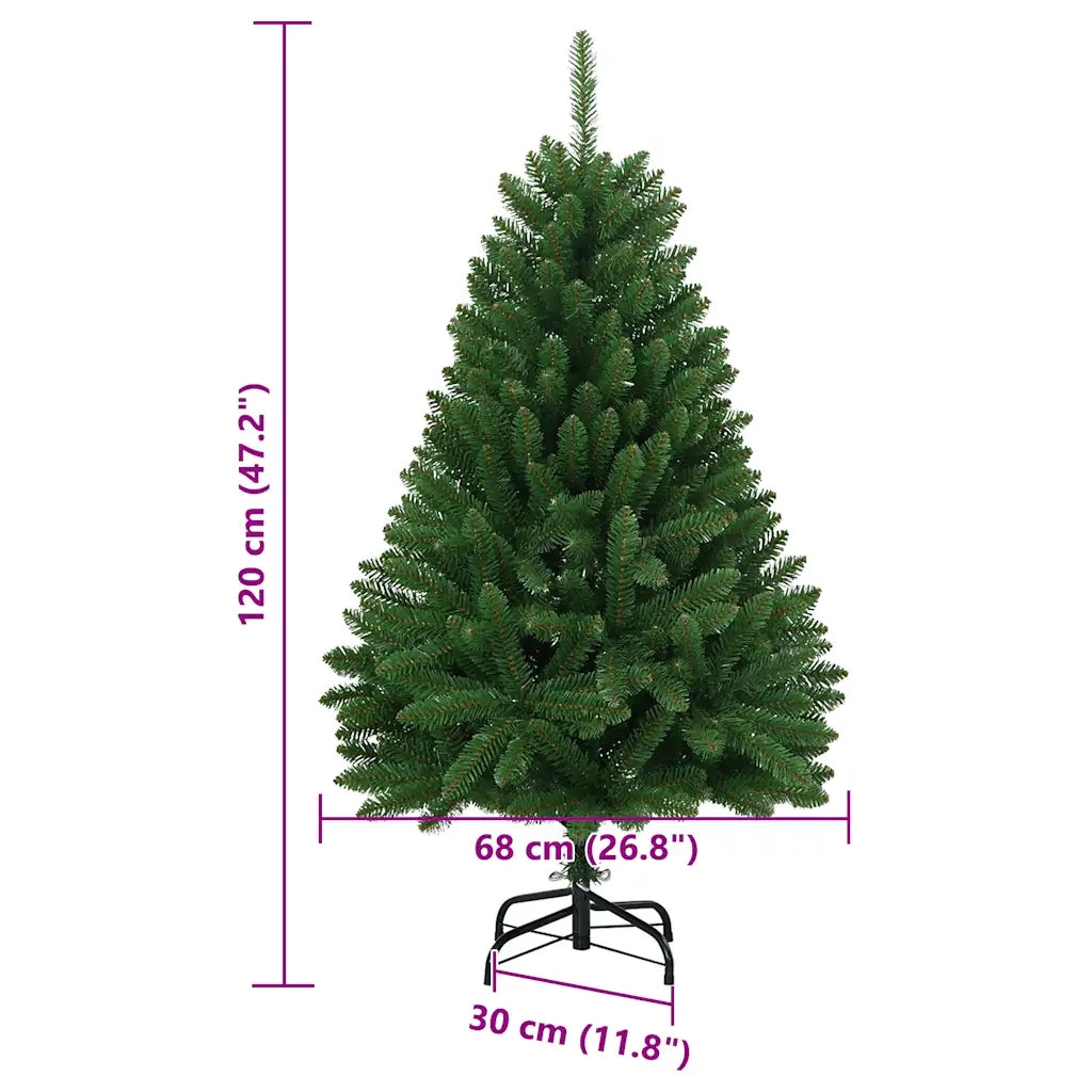 Albero di Natale | Decorazioni natalizie Artificiale Incernierato con Base Verde 120 cm
