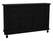 Madia credenza 3 ante legno shabby nero 158x45x98 - Mobili 2G