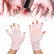 Manici Professionali con Protezione UV - Respiranti - Senza Dita - Foderati Cotone e Vetro - Confortevole da Indossare - Adatti per Uso Casa/Sala - Manici per Le Unghie