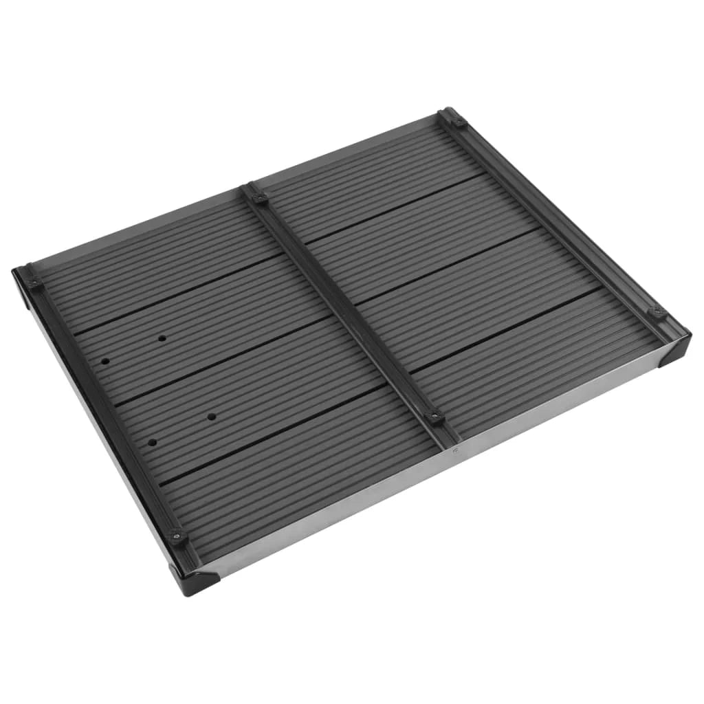 Piatto doccia da esterno piatto doccia da giardino piatto doccia da terrazza piatto doccia da piscina acciaio inox WPC 80 x 62 cm grigio 02_0001981
