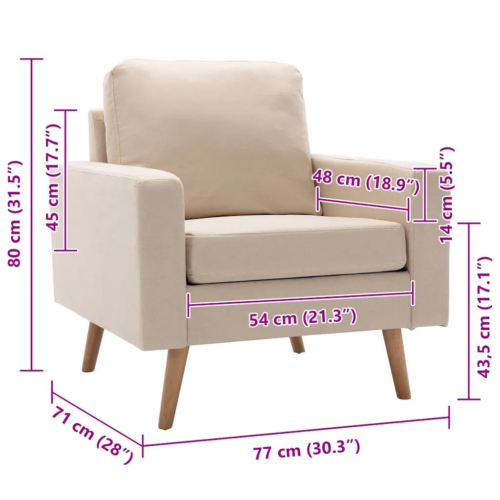 Poltrona Crema in Tessuto 288696