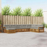 Set di divani da esterno 8 pcs Grigio Naturale e Chiaro