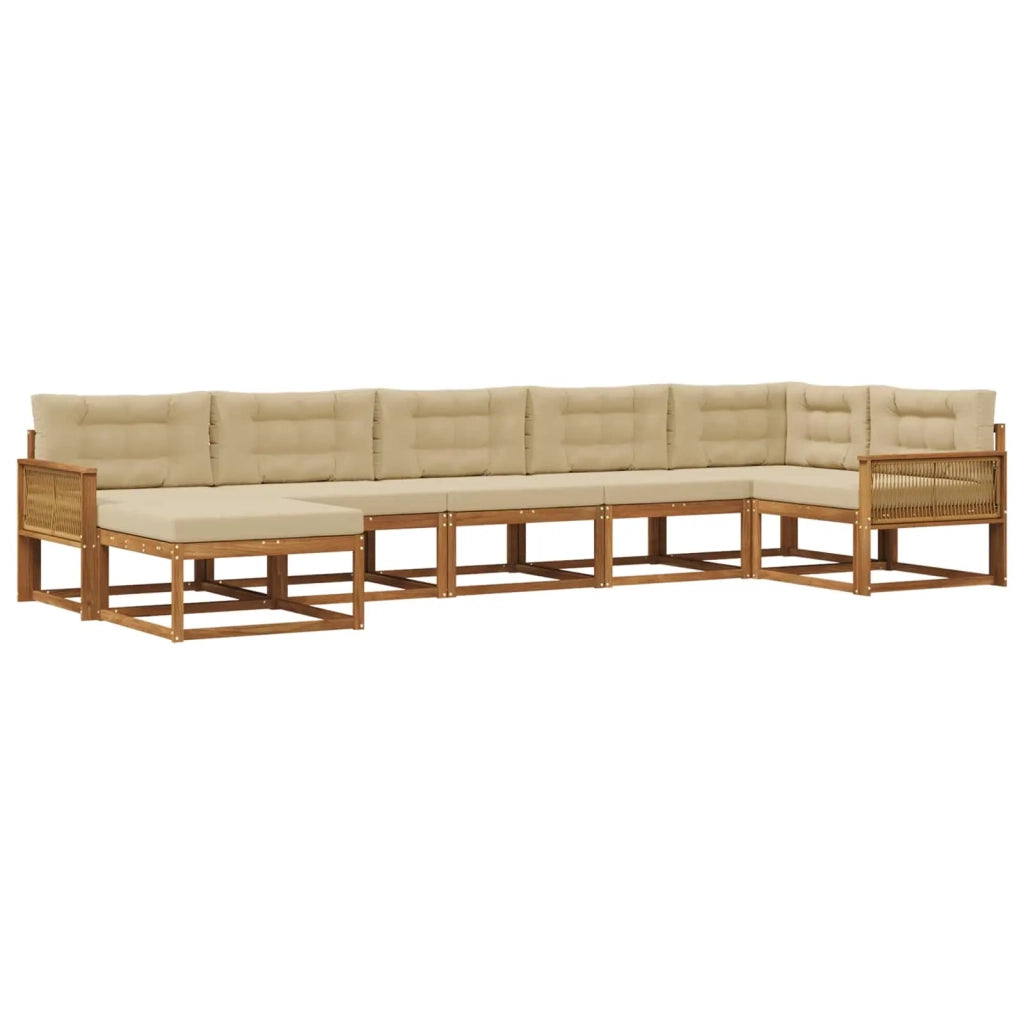 Set di divani da esterno 7 pz Naturale e Beige 3382751
