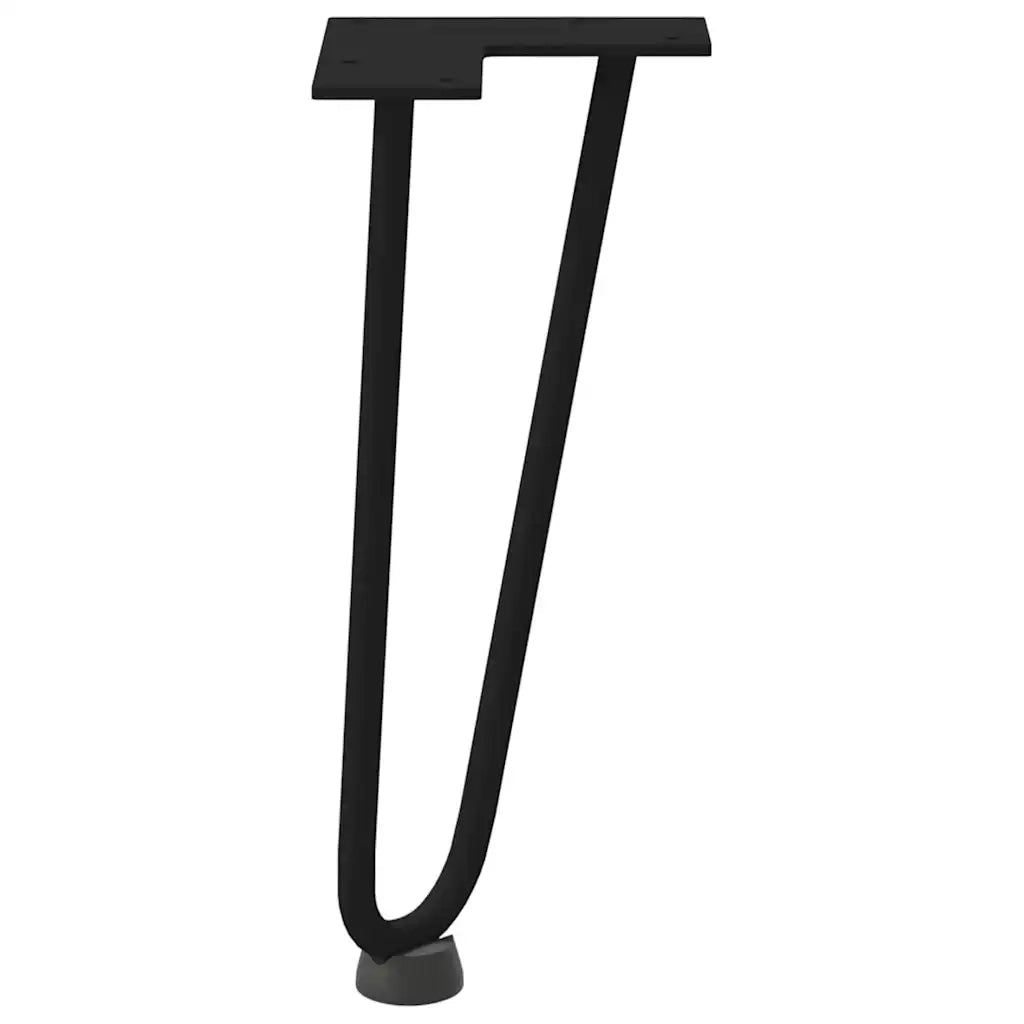 Gambe a forcina per tavolino 4 pz nere 30 cm in acciaio massiccio 4012416