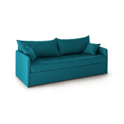 Avellana, Divano Letto 3 Posti Sfoderabile Made in Italy, 205x86 cm Azzurro