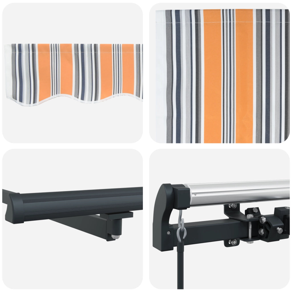 Tenda retrattile manuale multicolore a strisce 350x250 cm