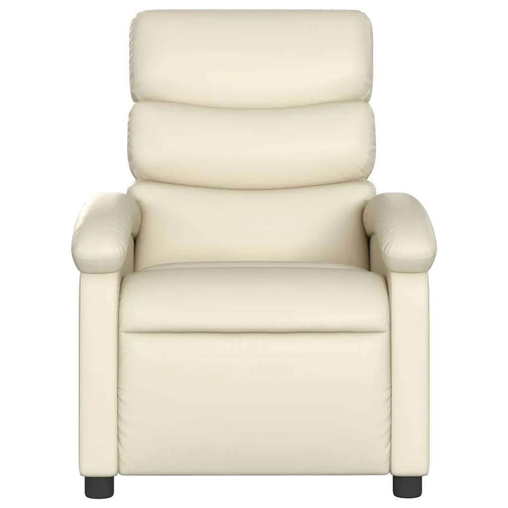 Divano Sedia-Poltrona reclinabile in similpelle color crema 404110