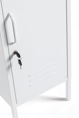 Mobile Basso 1 Anta 40x35x76 cm Cambridge in Acciaio Bianco