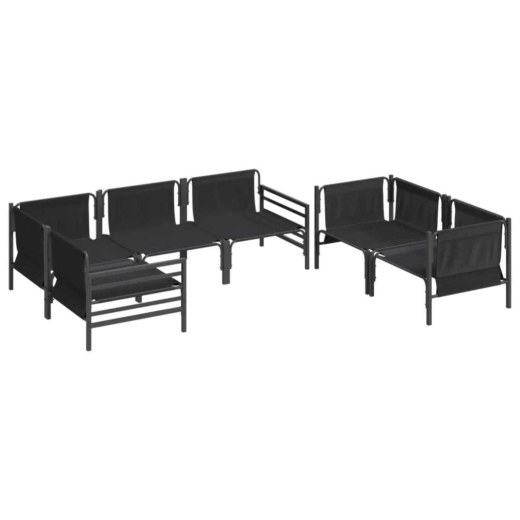 Set Divano da Giardino con cuscino 6 pcs Nero Acciaio 3378987