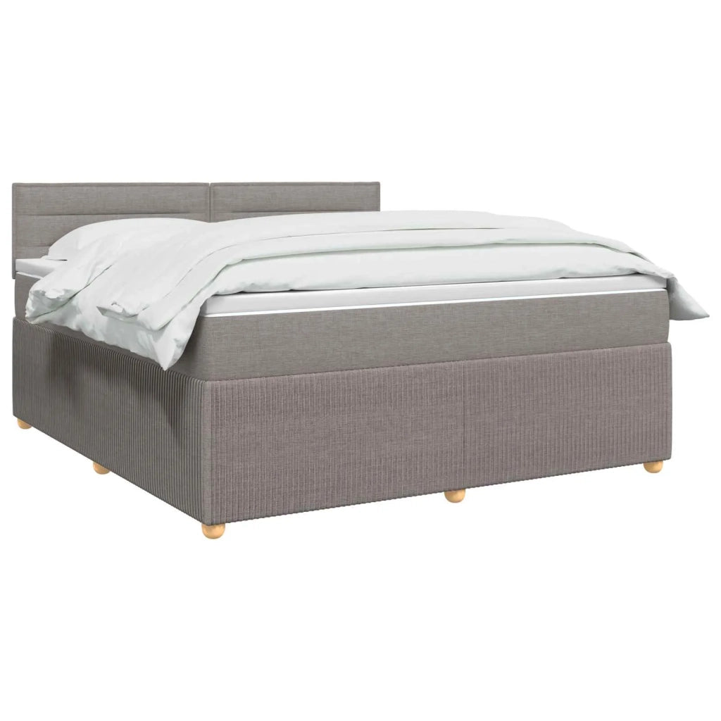 Letto box spring con materasso Tortora 140 x 190 cm Tessuto 3452922