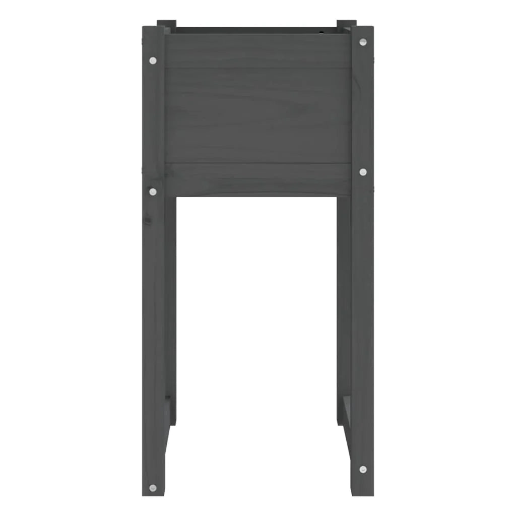 Fioriera rialzata per piante e fiori terrazza giardino 40 x 40 x 81 cm legno massello di pino grigio 02_0037591