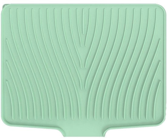 Afdruipmat siliconica per cucina 40x33 cm, con canali di scarico integrati, antiscivolo, resistente al calore, colore lichtverde