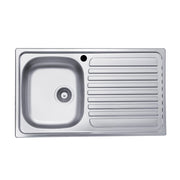 Lavello incasso cucina acciaio 86x50 cm una vasca e gocciolatoio destro SA278DX