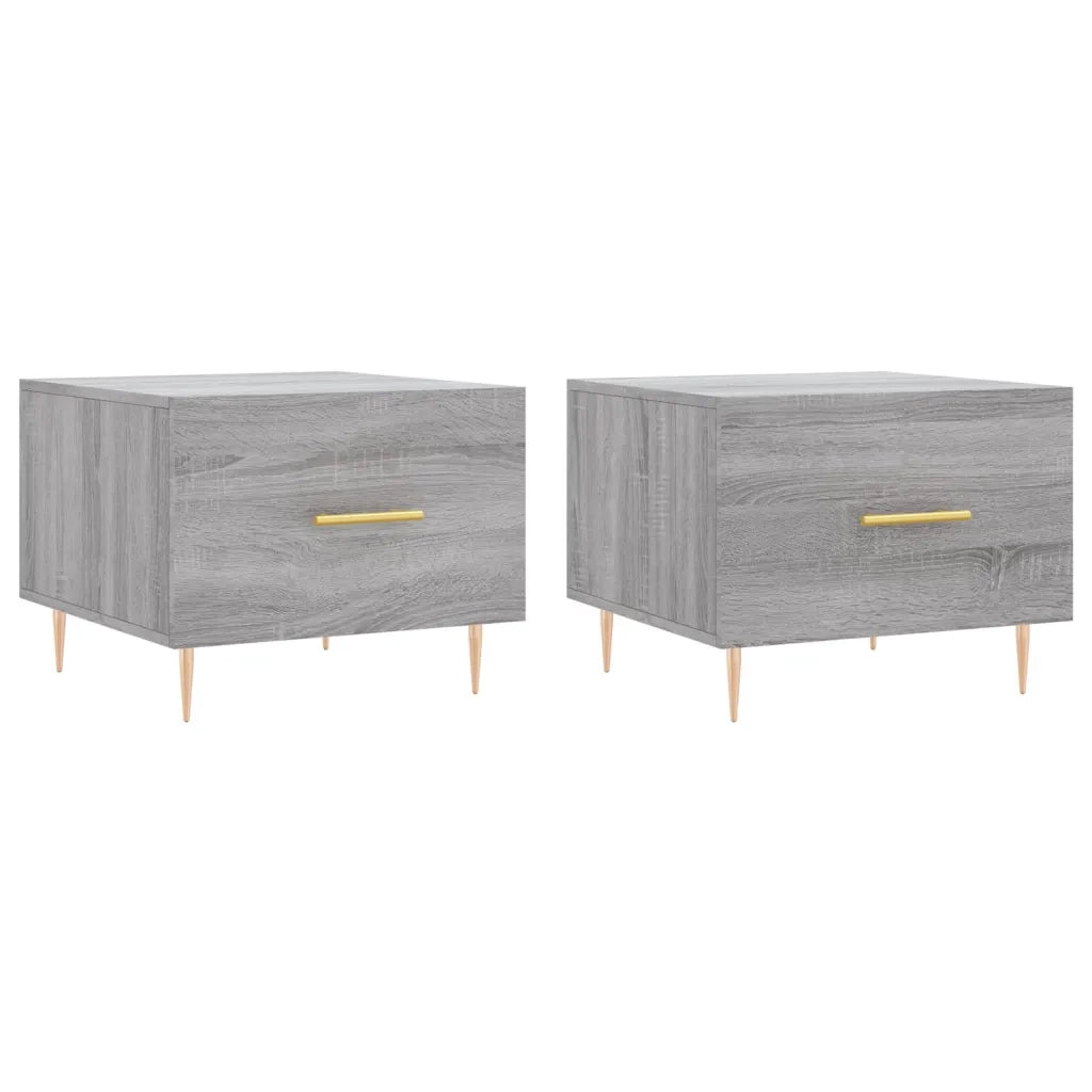 2 pz Tavolini salotto | Tavolino da caff¨¨ | Tavolino da Soggiorno Grigio Sonoma 50x50x40cm Legno Multistrato