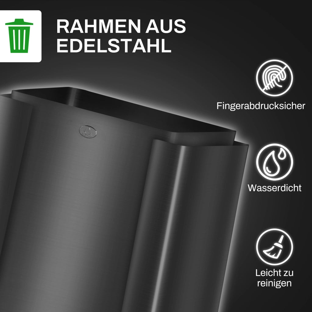 Cestino 3 Scomparti 15L ¨C zephmum ¨C Nero, Deodorante, Soft-Close