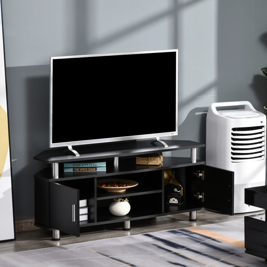 Mobile TV in legno ¨C Xylo ¨C nero, fino 55 pollici, ante e ripiano, 120x40x52cm