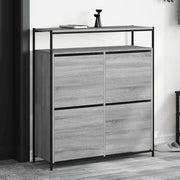 Scarpiera 4 Cassetti Ribaltabili Grigio Sonoma 100x34x112 cm