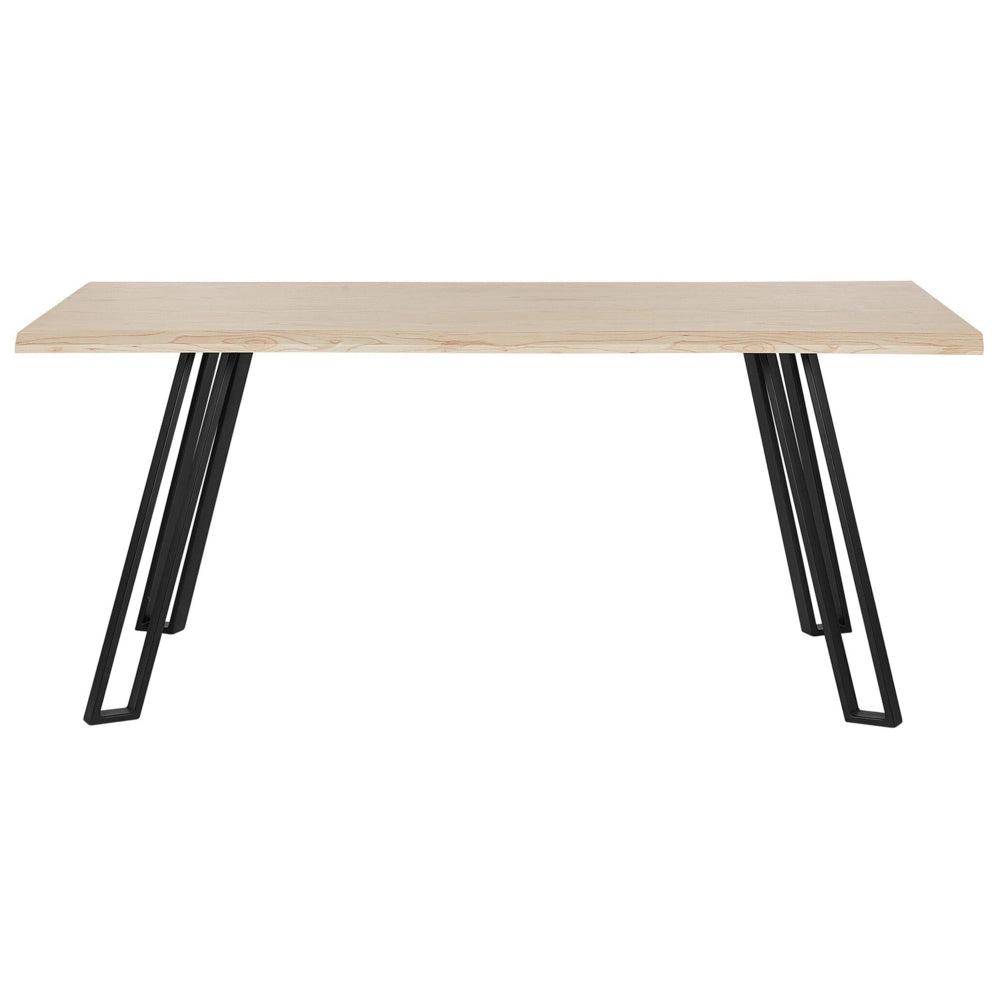 Tavolo da pranzo in legno chiaro 180 x 85 cm con gambe in metallo Nero da cucina