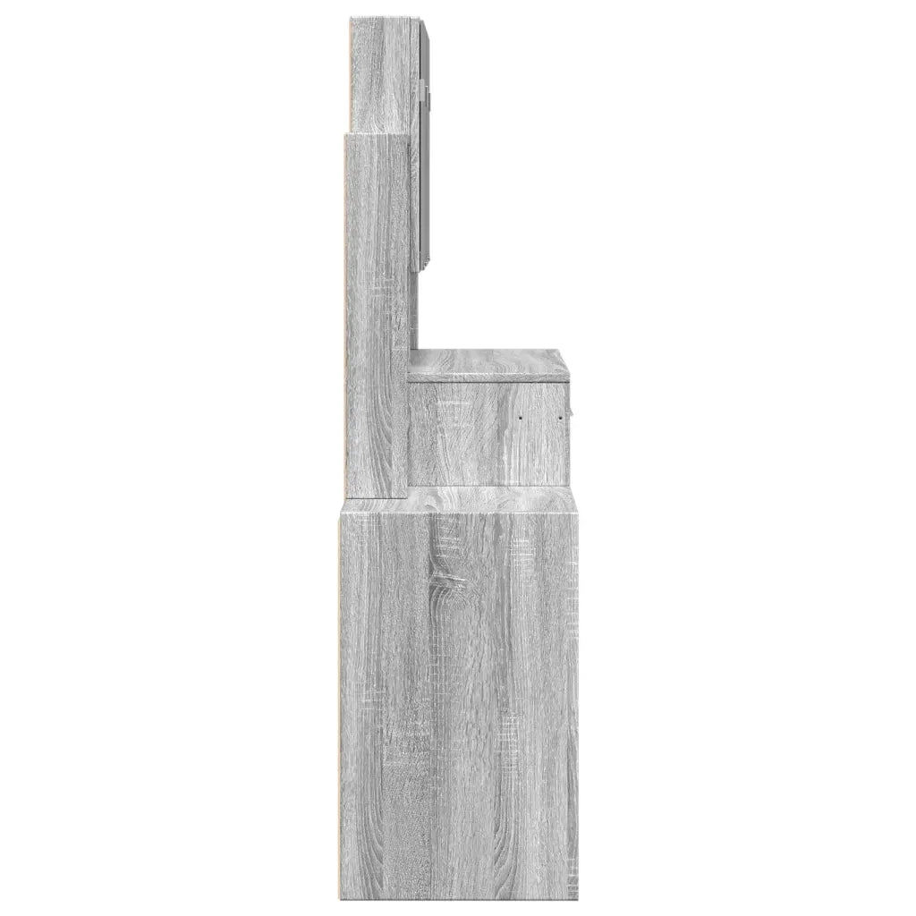 Toeletta con Armadietto Grigio Sonoma 80x35x132 cm 848239