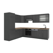 Cucina angolare completa Fame-Line Oro-antracite rustico/Antracite 287 x 60 cm, PL Rovere Vicco