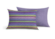 Coppia Di Federe Piazzate In 100% Cotone In Fantasia Baia Double Face - Federe - Lilla